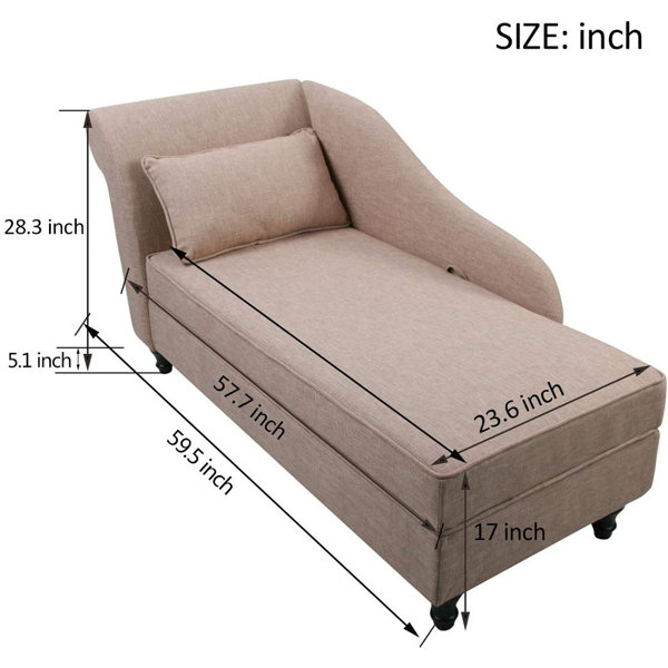 Three Posts™ Rhoda LeftArm Chaise Lounge with Storage & Reviews Wayfair